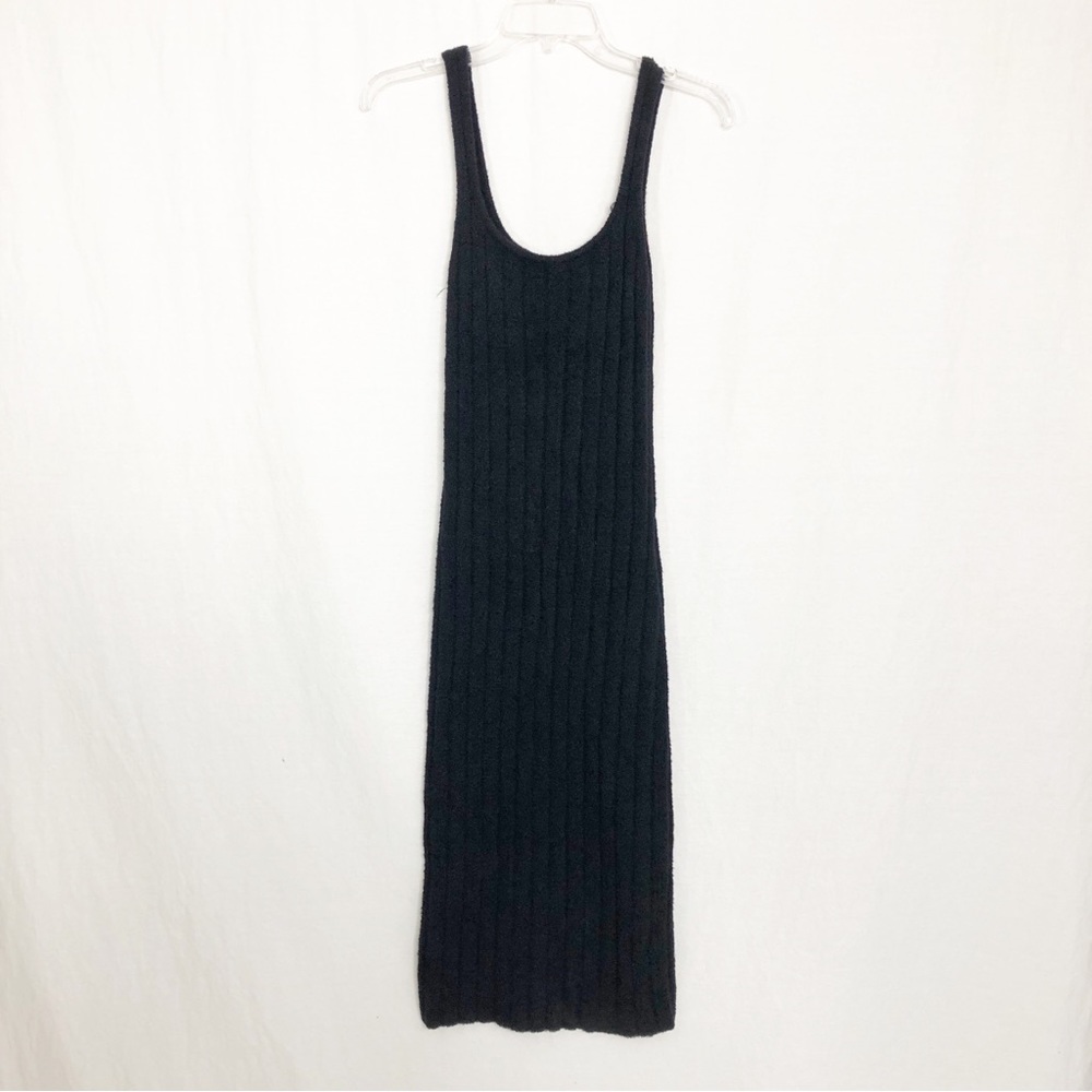 Wilfred Aritzia Knit Chunky Ribbed Tank Midi Sweater Dress, Size Small, Black